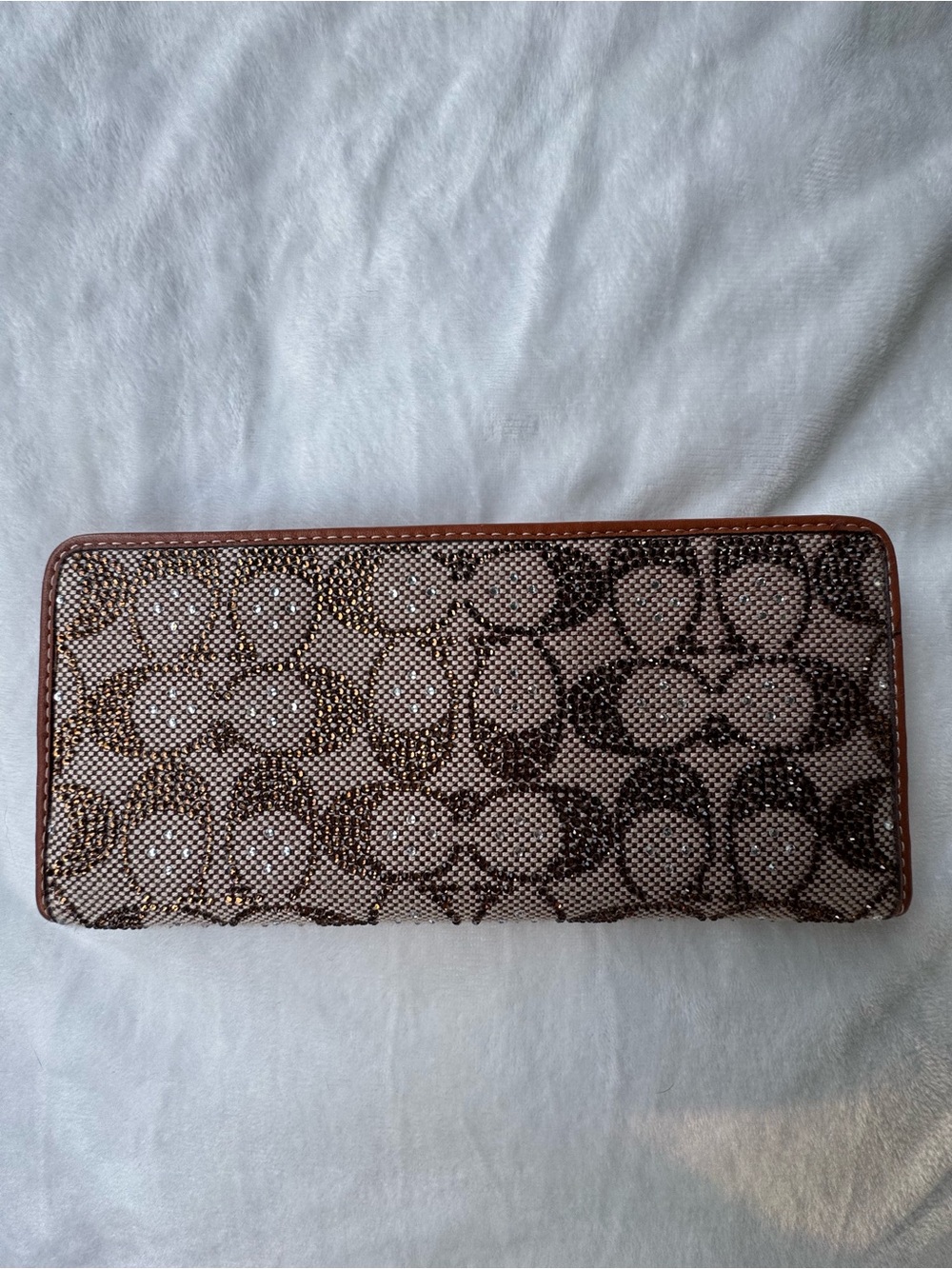Coach Crystal Jacquard slim wallet